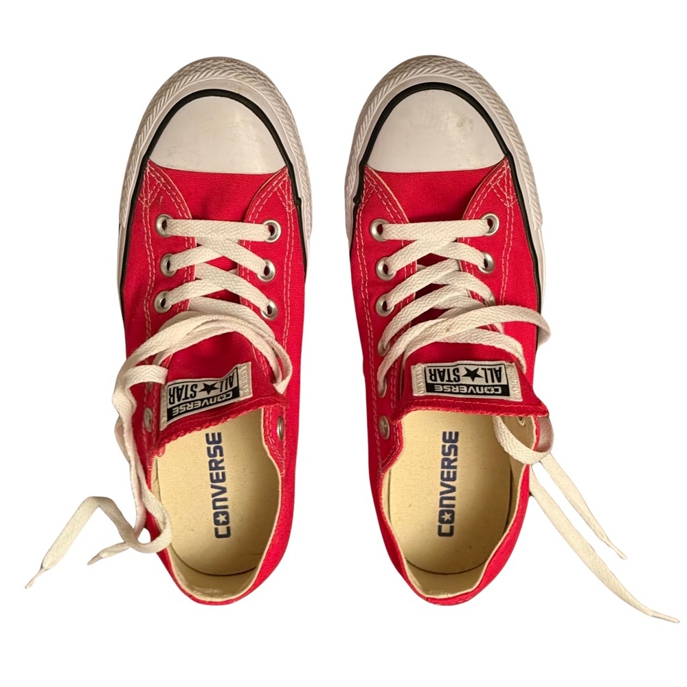 Converse All Star Low Top Sneakers - Red Canvas, Women’s 7.5